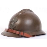 RARE WWII SECOND WORLD WAR FRENCH FORCES STEEL HELMET