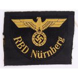 NAZI GERMAN RBD NURNBERG PATCH