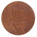 ORIGINAL WWI FIRST WORLD WAR MEMORIAL DEATH PENNY PLAQUE