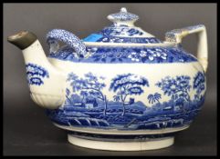 A 19th century ceramic blue and white oversized ei