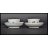 A pair of 18th century English tea bowls and sauce