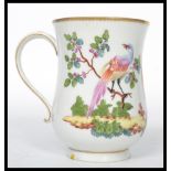 A Chelsea bell shape  tankard hand painted with bi