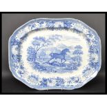A 19th century Victorian blue and white meat plate