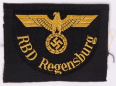 GERMAN WWII NAZI RBD REGENSBURG PATCH