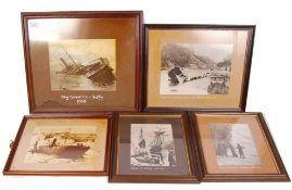 FRAMED SHIP WRECK PHOTOGRAPHS