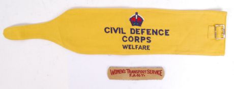 CIVIL DEFENCE CORPS ARMBAND & WOMEN TRANSPORT SERV