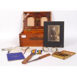 WWI SOLDIERS DITTY BOX & MEDAL GROUP WITH PERSONAL