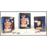 Three Royal Doulton collection of Jim Beam character flasks, Captain Cook, Samurai Warrior and