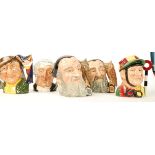 Royal Doulton character jugs to include Jockey DD6625 The Lawyer D6498 , Punch and Judy Man D6590  ,