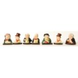 A group of seven Royal Doulton Dickensian bust figurines to include Buzfuz  Mr Pickwick , Sam Weller