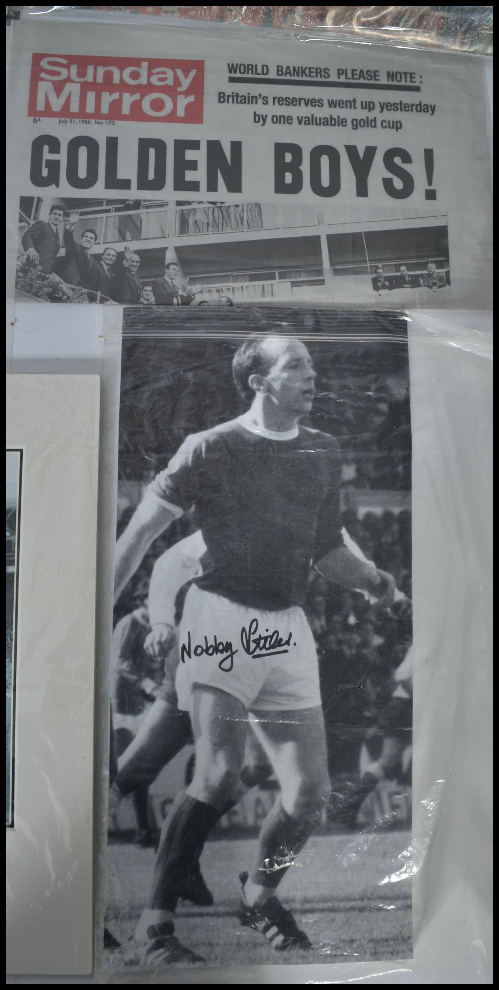 A collection of autographs and ephemera pertaining to the 1966 World Cup to include Bobby Charlton , - Image 8 of 9