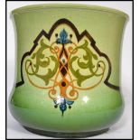 A stunning 19th century Art Nouveau large ceramic Majolica planter, two tone glaze with hand painted