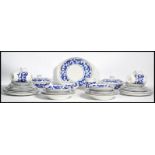 A vintage 20th century retro blue and white Royal Cauldon Bristol Ironstone dinner set in the ' Blue