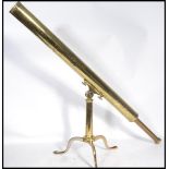 A good 19th century Victorian Negretti & Zambra brass telescope of long cylindrical form being