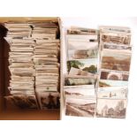 VINTAGE POSTCARDS Box with 1400 unsorted British views. All over the UK