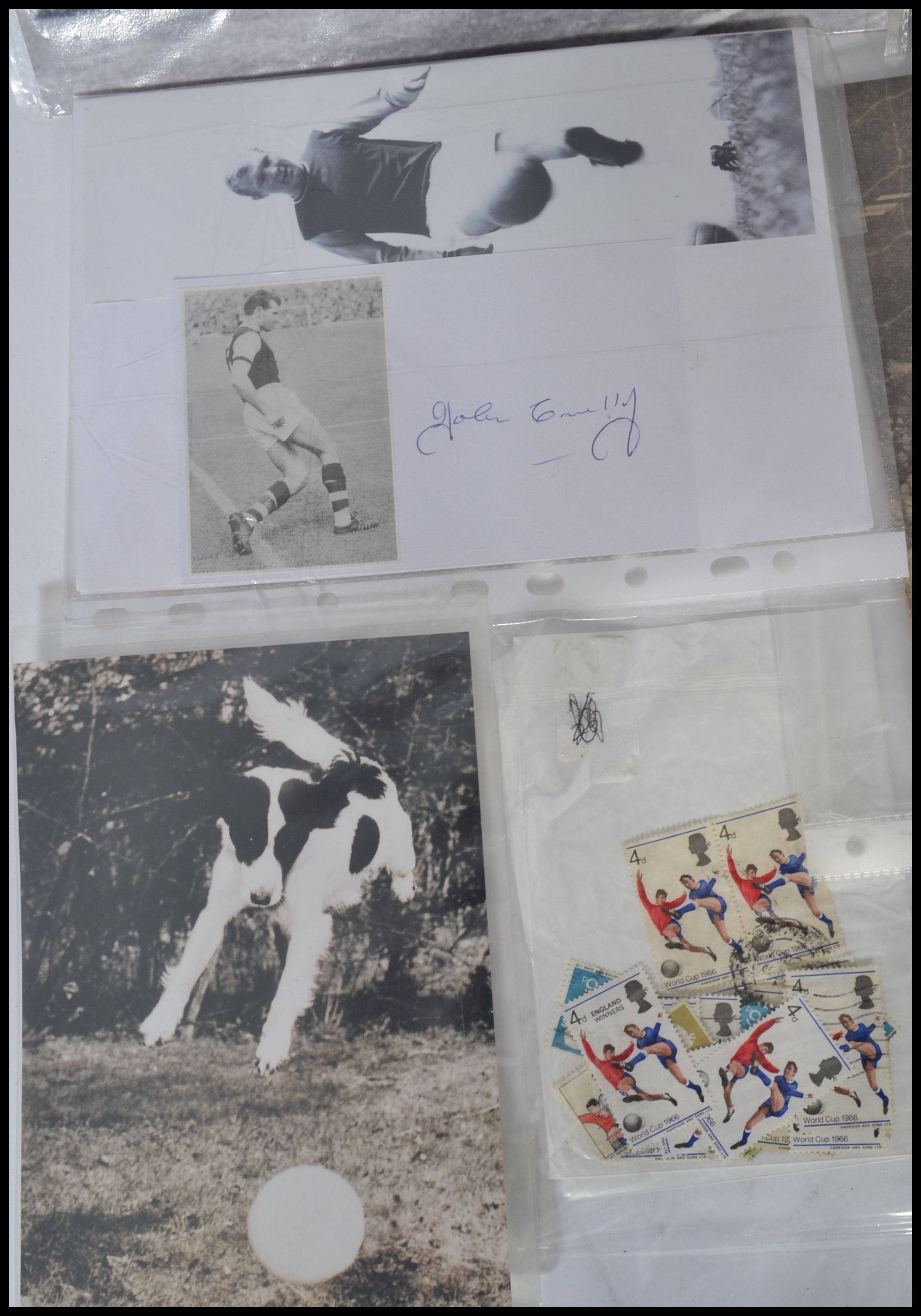 A collection of autographs and ephemera pertaining to the 1966 World Cup to include Bobby Charlton , - Image 5 of 9