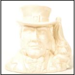 A rare Royal Doulton prototype character jug entitled 'John Bull ', handle modelled after a flag and