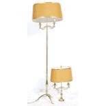 A 20th century antique style lamp set comprising of a table lamp together with a standard lamp