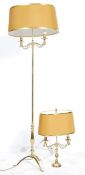 A 20th century antique style lamp set comprising of a table lamp together with a standard lamp