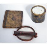 A group of vintage 19th century Tortoiseshell items to include a lidded trinket box , a small book