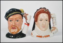 Two Royal Doulton large character jugs Queen Elizabeth I D7180 Character jug of the year 2003 with