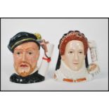 Two Royal Doulton large character jugs Queen Elizabeth I D7180 Character jug of the year 2003 with