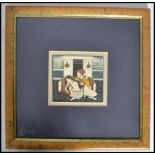 A framed and glazed late 19th / early 20th century erotic painting on Ivory the painting believed to