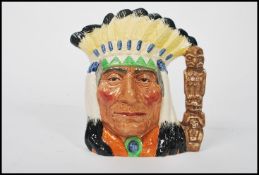 A Royal Doulton Large Character Jug North American Indian D6786, limited edition colour way for