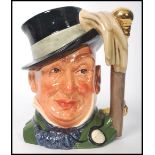 A rare Royal Doulton prototype character jug of Mr Micawber. Original Sample stamp with ' This