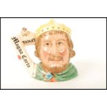 A Royal Doulton large character jug limited edition King John D7125 1033/1500. Measures 19cms