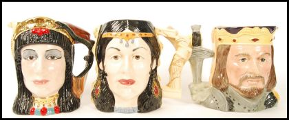 A group of three Royal Doulton two faced character jugs from The Star Crossed Lovers collection to