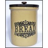 A stunning vintage first half of the 20th century stoneware bread bin / storage jar, notation to the