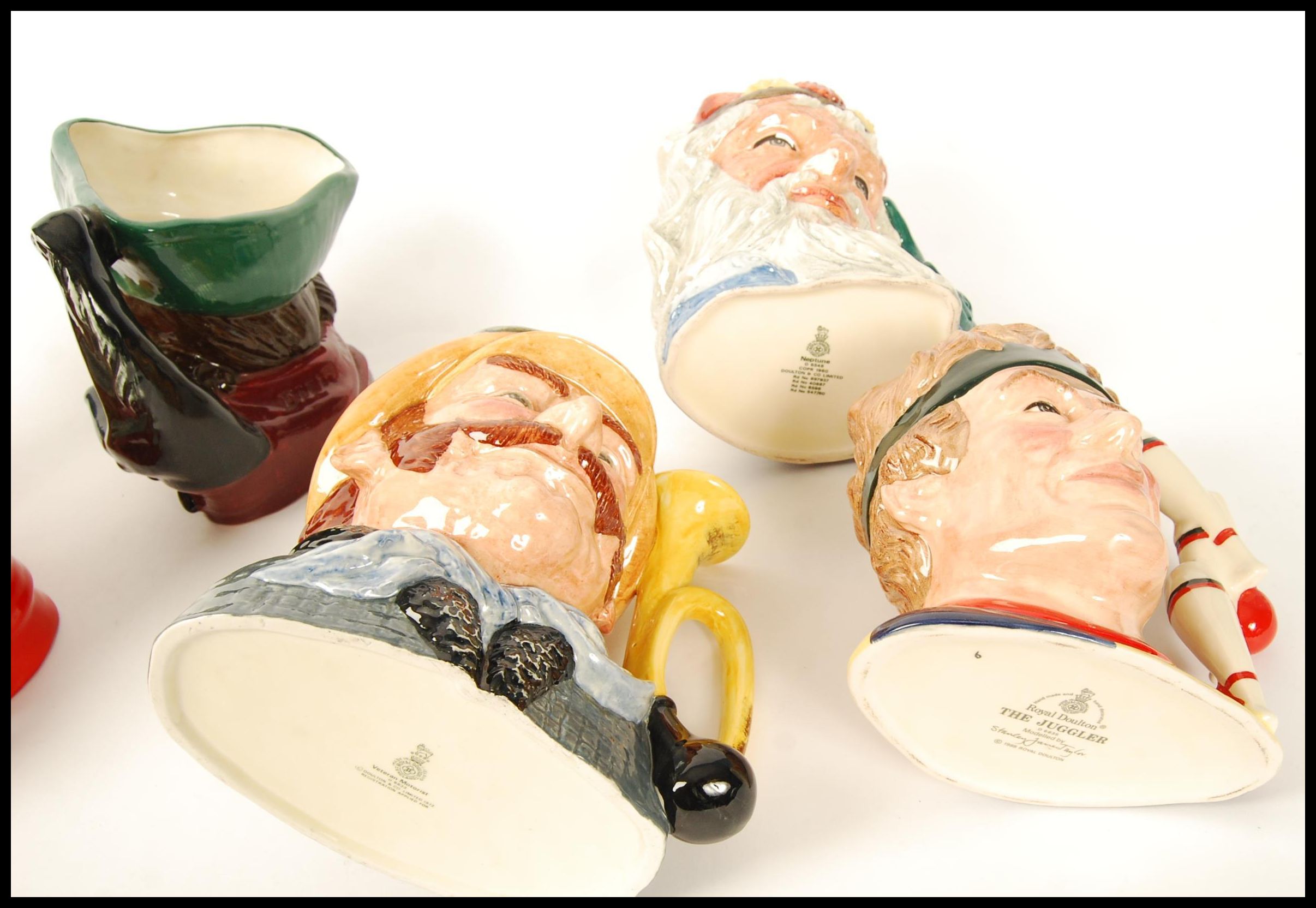 A group of six Royal Doulton character jugs to include Santa Clause D6690 , Dick Turpin D6528 , - Image 7 of 7