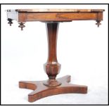 A 19th century rosewood occasional / writing table with square top, having single frieze drawer,