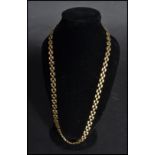 A hallmarked 9ct gold triple box link necklace chain. Weighs 13 grams.