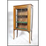 An Edwardian mahogany glass display cabinet with two shelves and astragal glazed front, glass panels