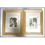 A pair of framed and glazed limited edition hand tinted lithograph pictures by Simon Palmer, both