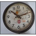 A vintage retro 20th century Smiths Sectric circular wall clock having faceted hands. Notation to
