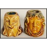A pair of Royal Doulton Lambeth match strikers. Both being double faced with impressed marks to