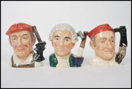 A group of three Royal Doulton large character jugs from Williamsburg to include Blacksmith