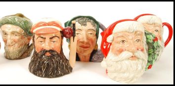 A group of five Royal Doulton character jugs to include WG Grace D7032 ,, Owd Mac , Santa Claus
