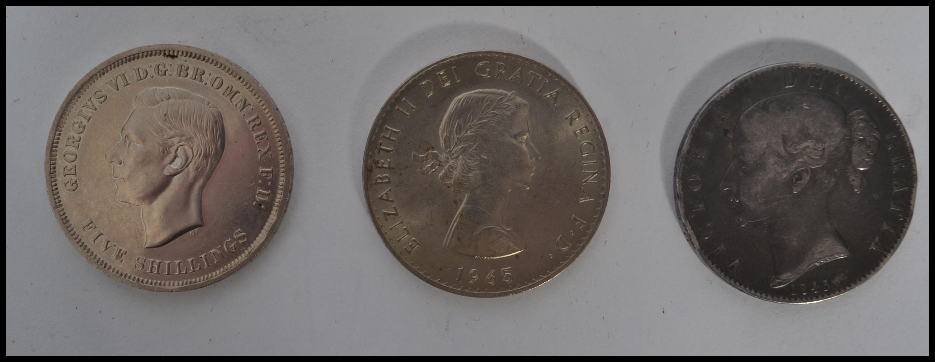 A first half of the 19th century young Victoria bust silver crown dating to 1845 together with a - Image 3 of 3