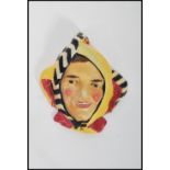 An early 20th century Royal Doulton Jester wall mask plaque painted in vibrant colours. HN1673