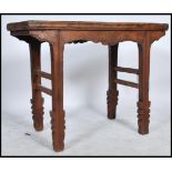 A mid Qing dynasty Chinese antique elm wood wine table from the Shanxi province having a double