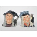 Two A Royal Doulton Character Jugs : The Wizard D6862 and The Witch D6893. Measures 18cm high. Note;