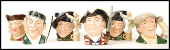 A group of six Royal Doulton character jugs to include Sam Johnson , Tam O Shanter D6632 two