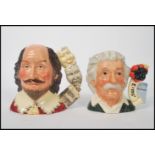 Two  Royal Doulton character jugs to include Charecter Jug of the year, 1999, William Shakespeare,