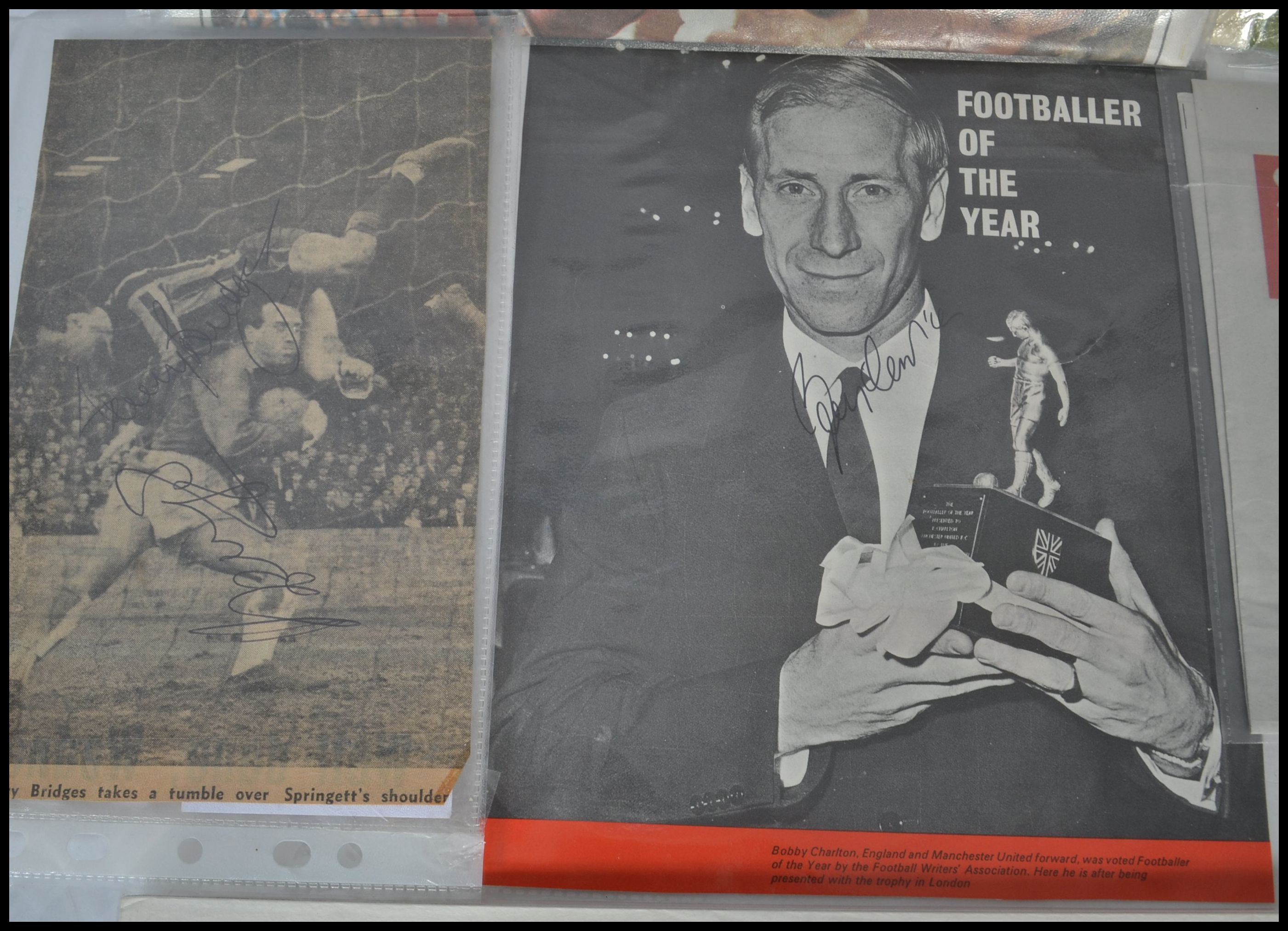 A collection of autographs and ephemera pertaining to the 1966 World Cup to include Bobby Charlton , - Image 7 of 9