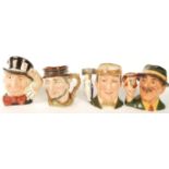 A group of four Royal Doulton character jugs to include Mad Hatter D6598 , The Collector D6796 ,