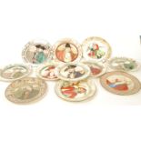 A group of 11 Royal Doulton Character plates to include The Doctor , The Mayor , The Squire , The